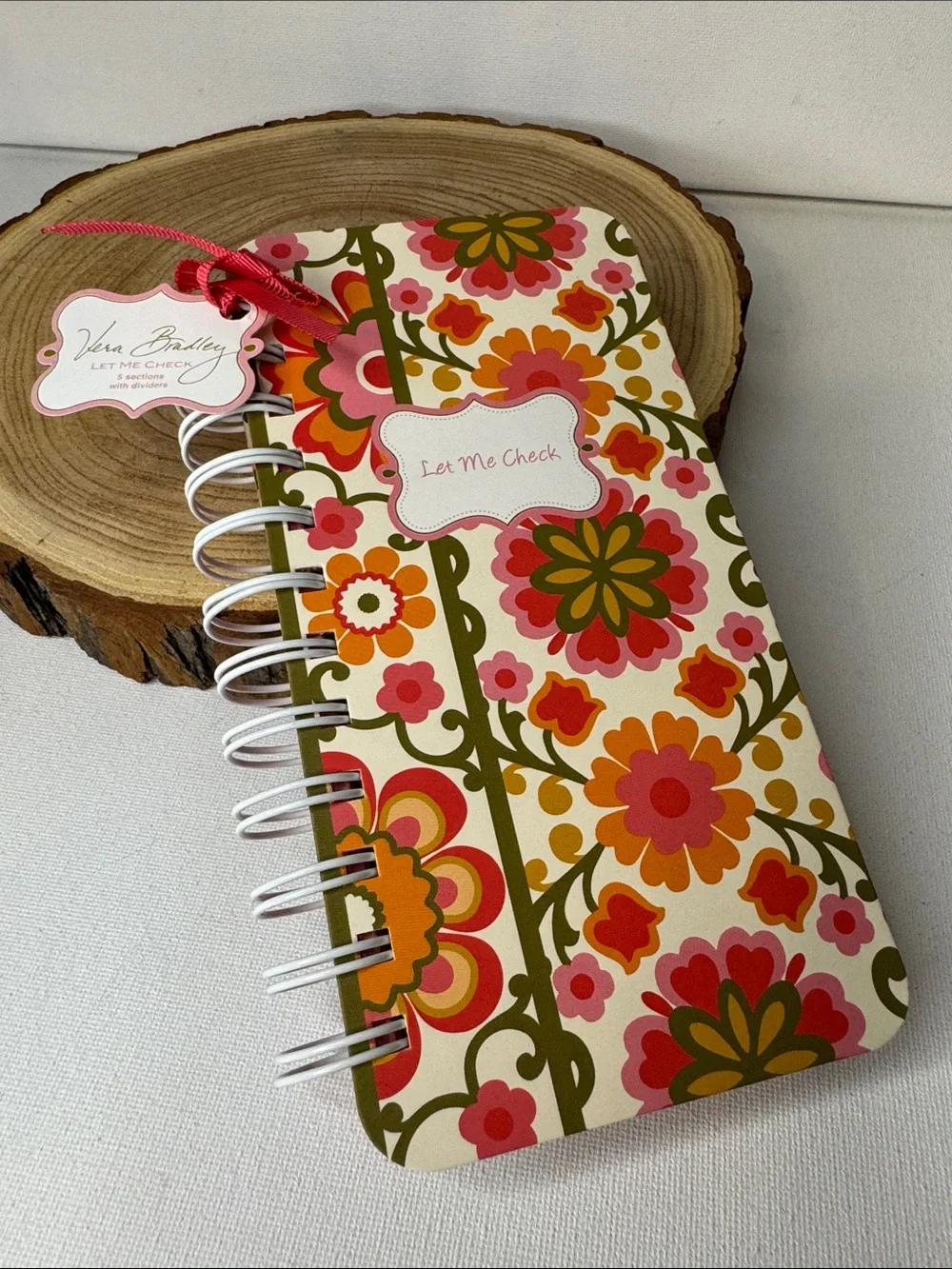 Vera Bradley Folkloric Let Me Check Pocket Organizer List Maker 5-Section Book